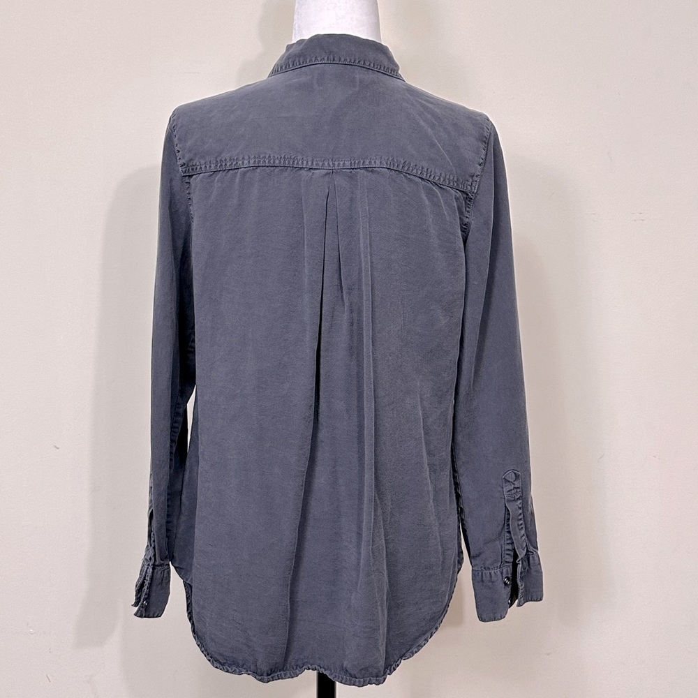 EUC Tinsel 100% Lyocell Long Sleeve w Roll Up Straps Metal Buttons Up Shirt M/L - Picture 11 of 16